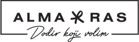 Crno-bijeli logo i slogan kompanije Alma Ras